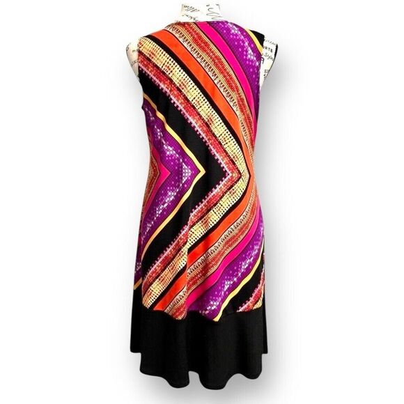 Tiana B. S Colorblock Midi Dress Sleeveless Geometric Print Retro Y2K Casual - Picture 5 of 8